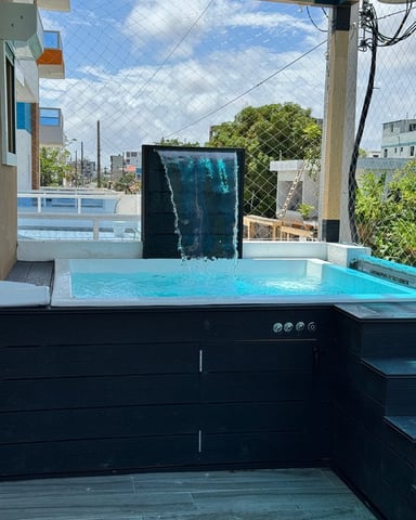 Terraces, rooftops, pools